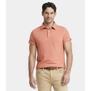 Goodfellow Small NWT Orange Short Sleeve Polo Shirt Pocket Casual Summer Beach
